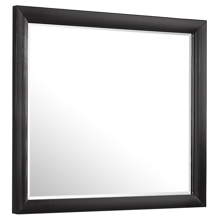 Briana Dresser Mirror – Black Frame, 39.25"W x 34.75"H, Contemporary Bedroom or Dressing Room Wall Mirror, 23.15 lb