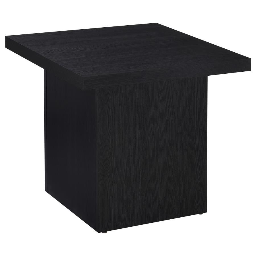 Max Square Engineered Laminate End Side Table – Black Accent Table with Scratch-Resistant Surface, Modern Minimalist Living Room Furniture, Durable & Stylish