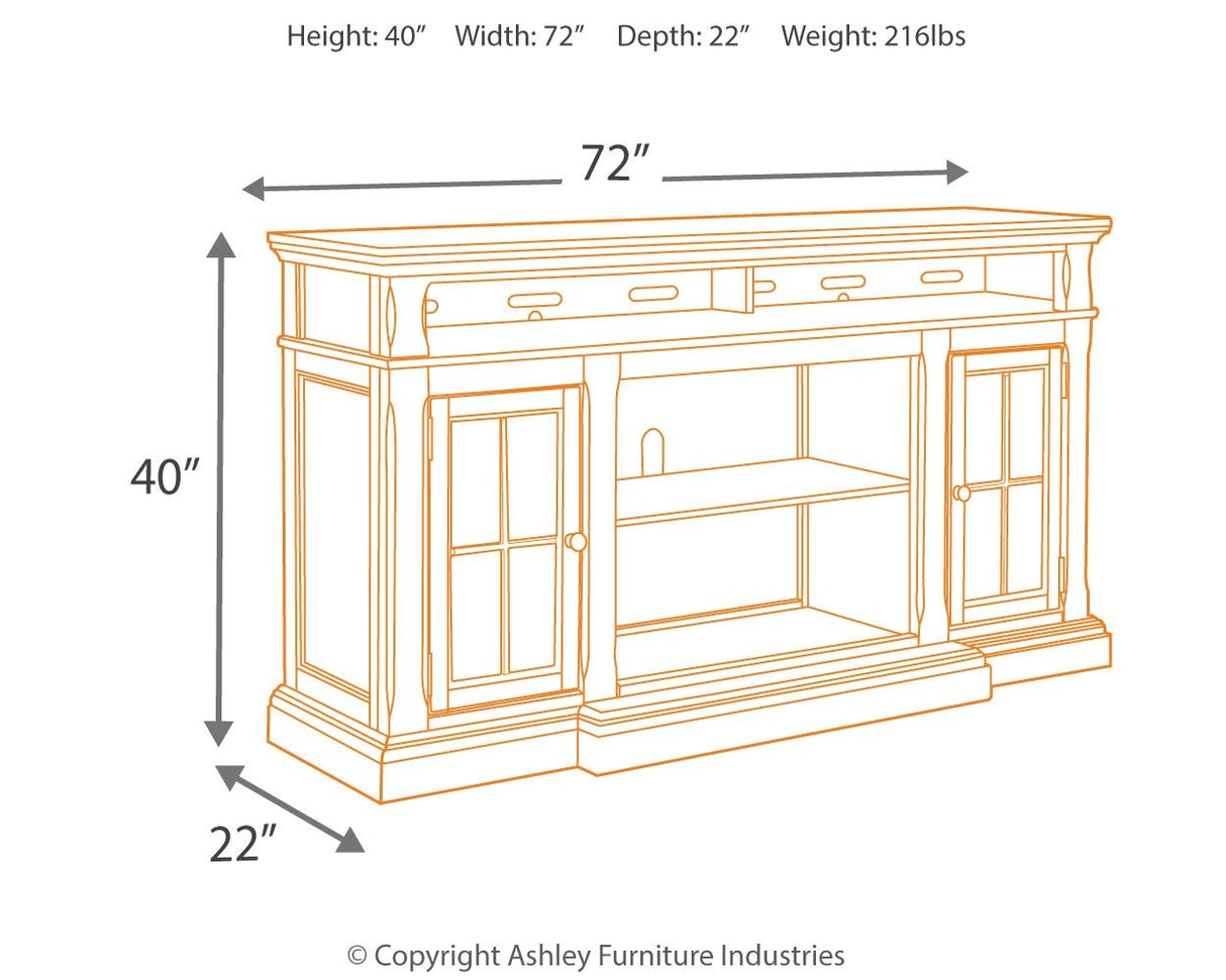 Roddinton - XL TV Stand w/Fireplace Option - Dark Brown