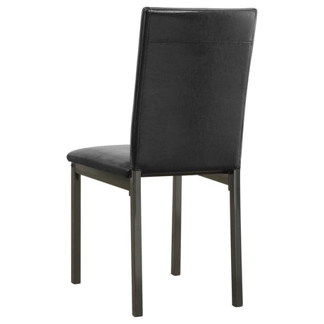 Garza 5-Piece Rectangular Dining Table Set – Black Modern Metal Frame Table with 4 Upholstered Chairs for Sleek Contemporary Dining Rooms