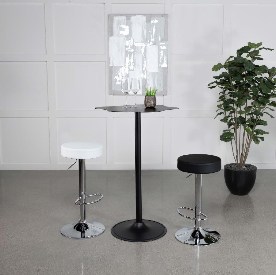 Keanu Curved Cloud-Shaped Bistro Bar Table – Black Finish, Sleek Modern Design with Futuristic Shape for Cocktail Parties & Entertaining