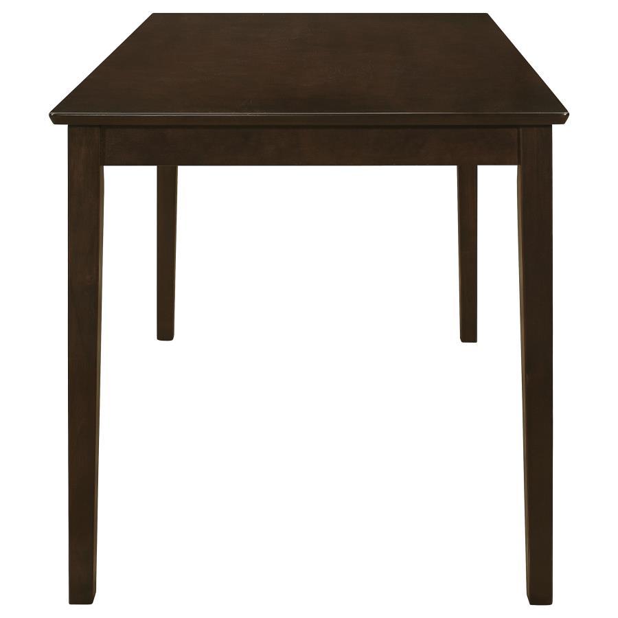 Guillen 5-Piece Rectangular Dining Table Set – Cappuccino Hardwood Table with Leatherette Chairs & Bench for Stylish Family Meals