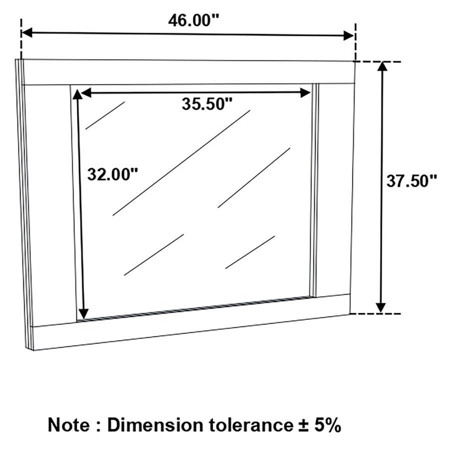 Felicity Dresser Mirror – White High Gloss Rectangular Modern Bedroom Accent, Sleek Design, Reflective Finish, Coordinates with Dresser