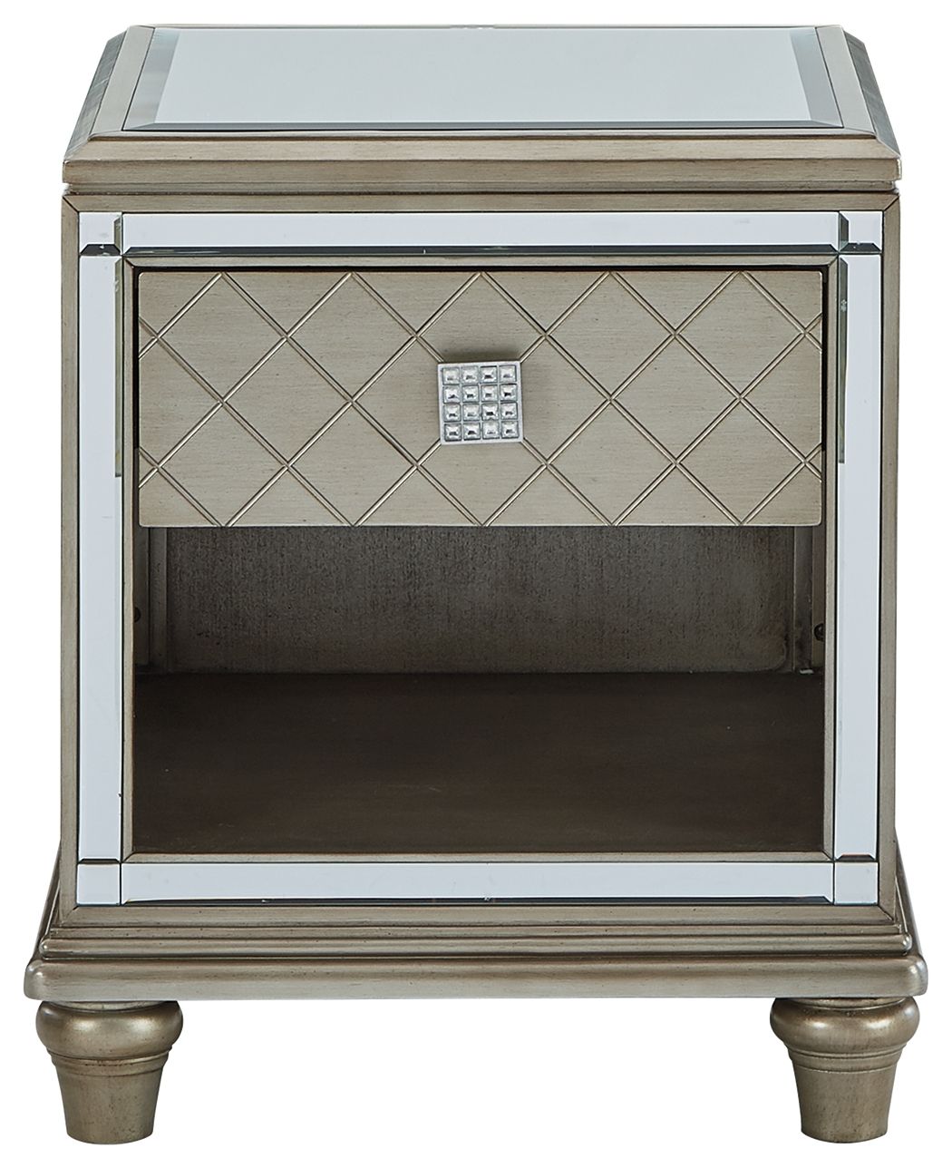 Chevanna - Rectangular End Table - Platinum