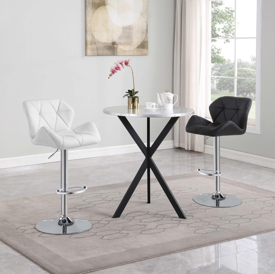 Kenzo Round Galvanized Steel Bistro Bar Table – Silver | Durable Outdoor Patio Furniture | Weather-Resistant Metal High Top Table for Garden or Café