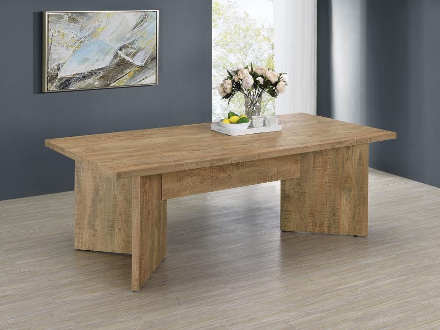 Jamestown Composite Wood Dining Table – Mango Wood-Look Finish, Rectangular Table with V-Shaped Pedestal Base, Spacious Modern Kitchen & Dining Room Table
