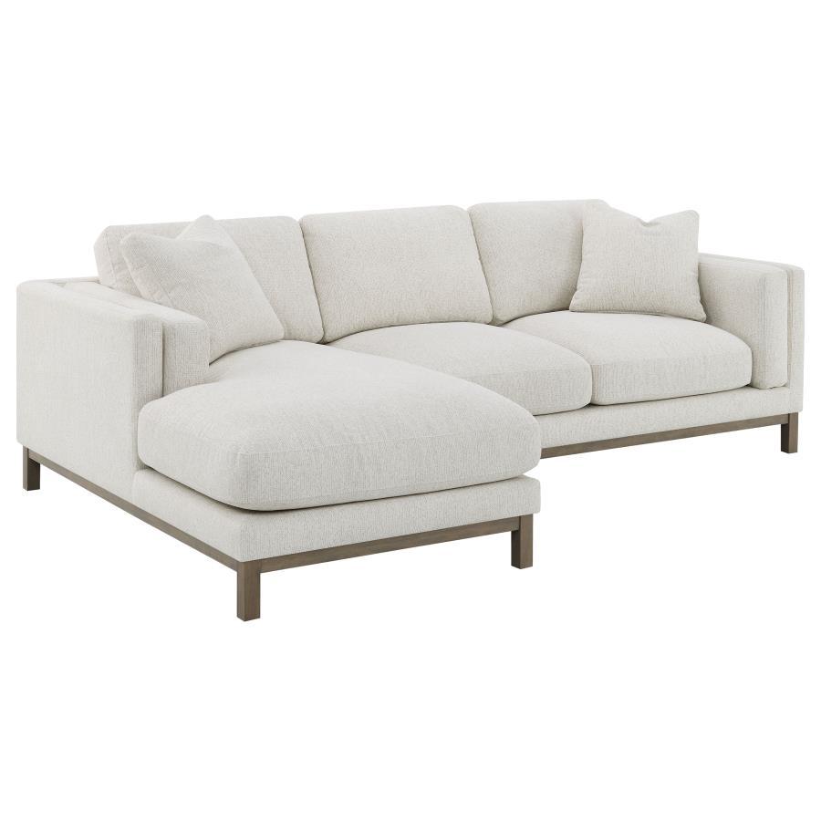 Geneva Boucle Upholstered Sectional Chaise Sofa - Sand, Left Side Chaise, Plush Foam & Sinuous Spring Seating, Modern Contemporary Living Room