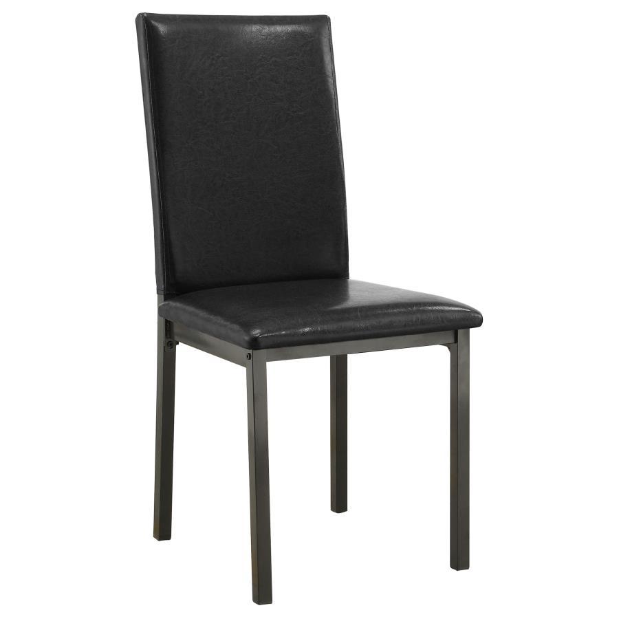 Garza 5-Piece Rectangular Dining Table Set – Black Modern Metal Frame Table with 4 Upholstered Chairs for Sleek Contemporary Dining Rooms