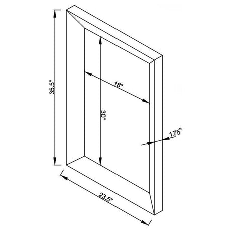 Pinciotti - Beveled Frame Wall Mirror in Silver – Rectangular All-Mirror Design for Bedroom, Entryway, Vanity, Contemporary or Transitional Decor