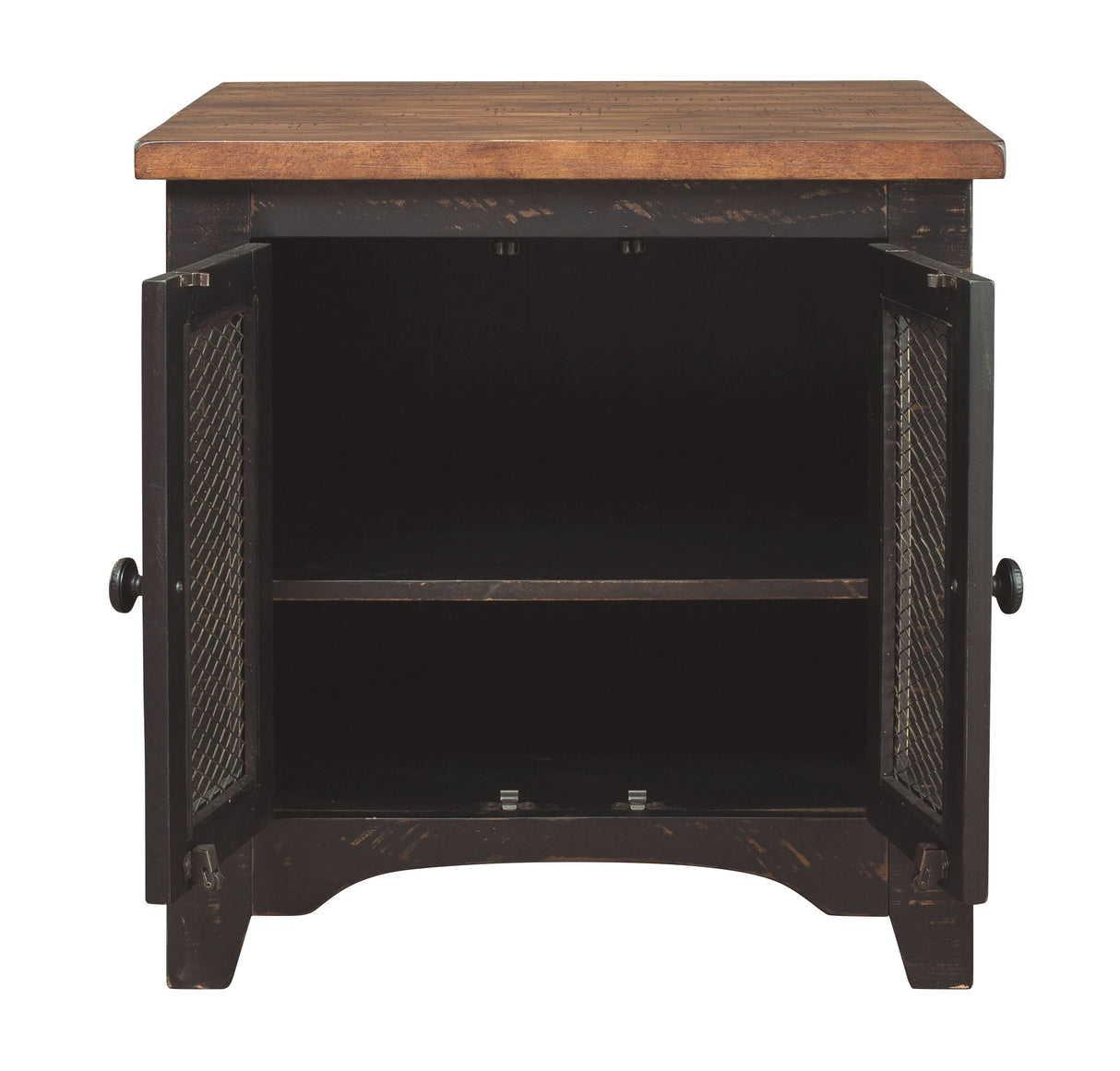 Valebeck - Rectangular End Table - Black / Brown