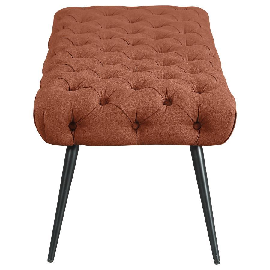 Ella - Upholstered Tufted Bench Metal Legs