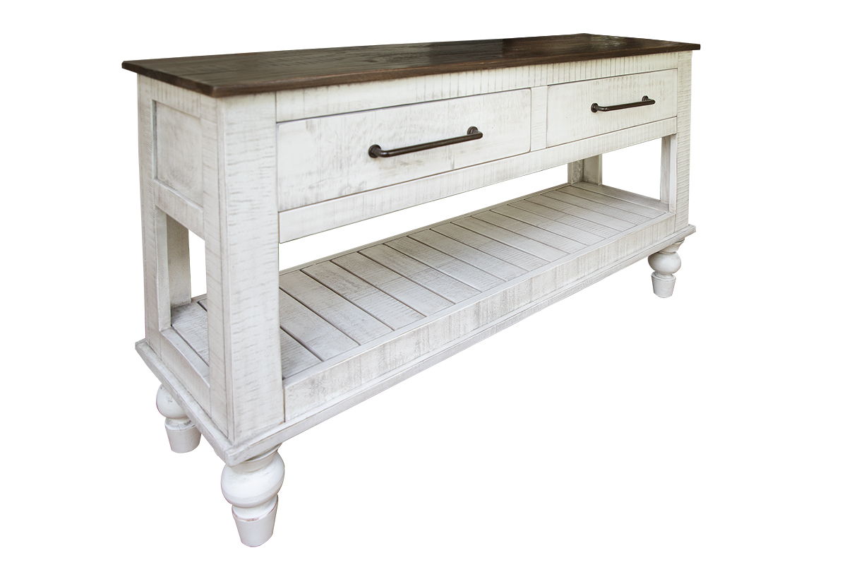 Rock Valley - Sofa Table - White / Brown