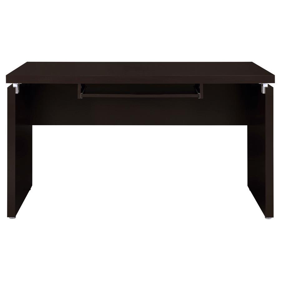 Skylar Computer Desk with Keyboard Drawer – Cappuccino Finish, Modern Home Office Desk, Floating Top Design, Functional Workspace
