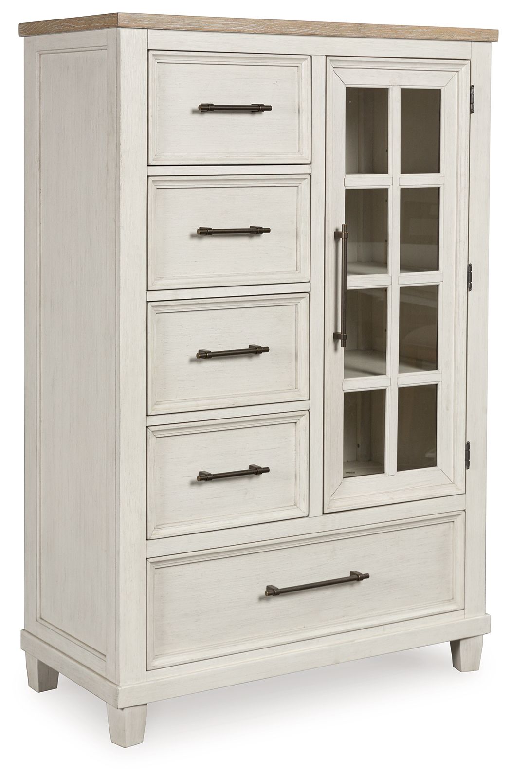 Shaybrock - Door Chest - Antique White / Brown