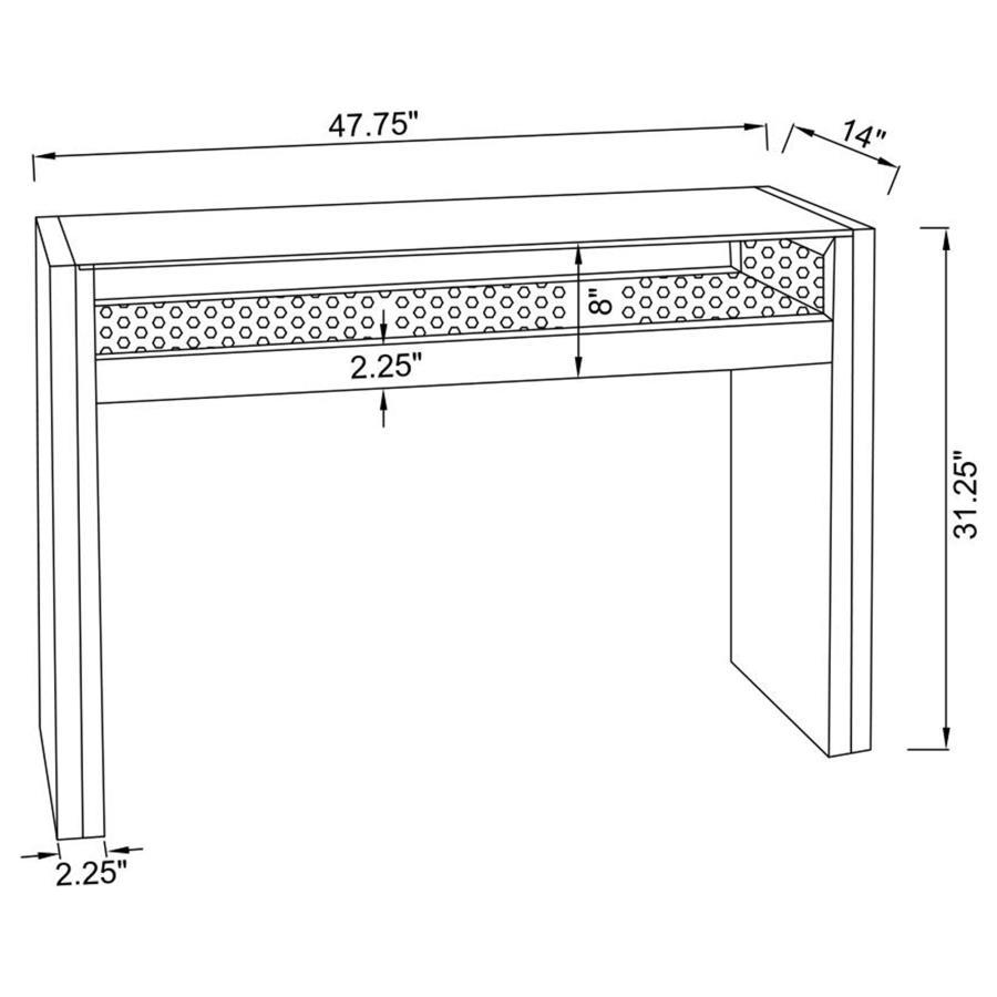 Edna Mirrored Acrylic Console Table with LED Lighting – Silver Modern Entryway or Living Room Accent Table with Floating Glass Top & Glamour