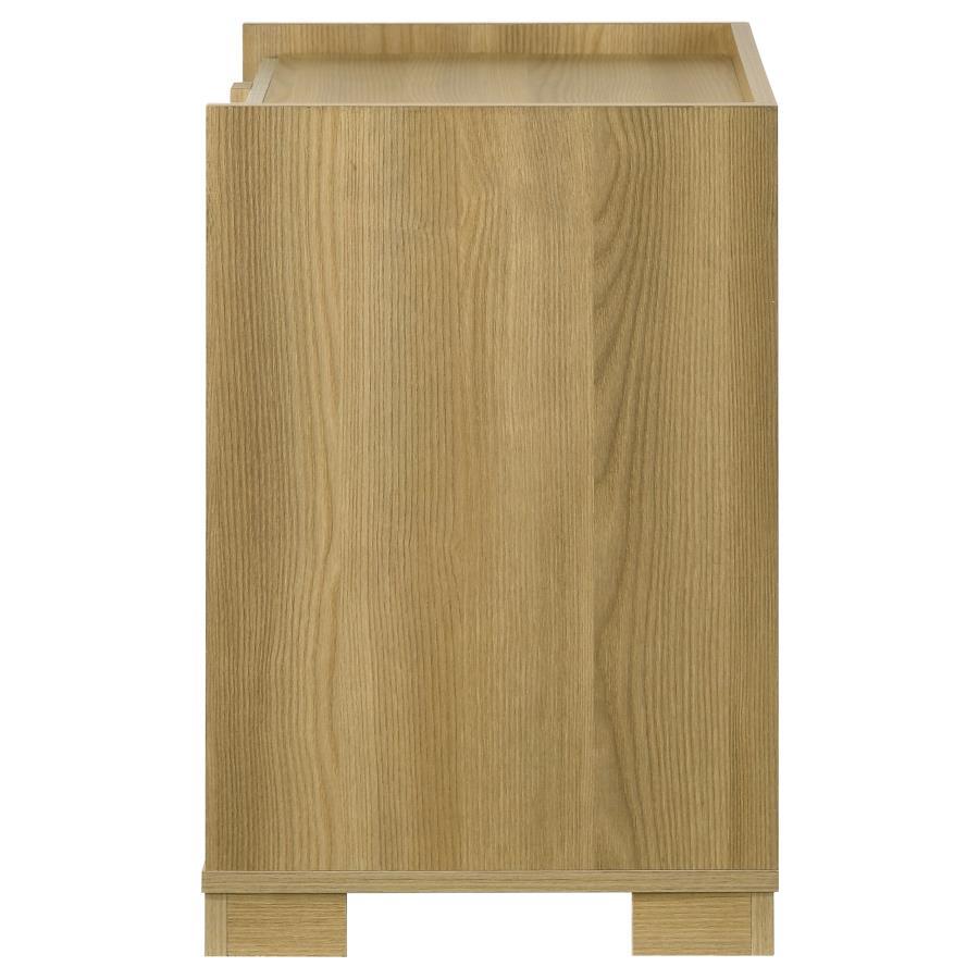 Hyland 2-Drawer Nightstand Bedside Table – Natural Finish with Contemporary Italian Design, Smooth-Glide Drawers, and Stylish Bedroom Storage