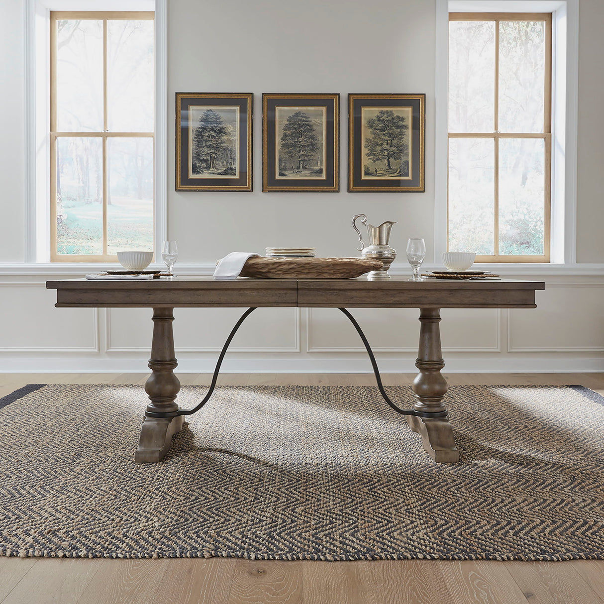Americana Farmhouse - Trestle Table - Dark Brown