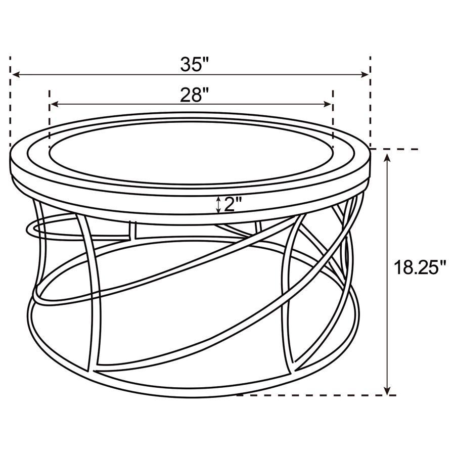 Elise Round Mirror Top Coffee Table with Gold Stainless Steel Base – Modern Accent Table with Durable Metal Frame and Sleek Contemporary Design