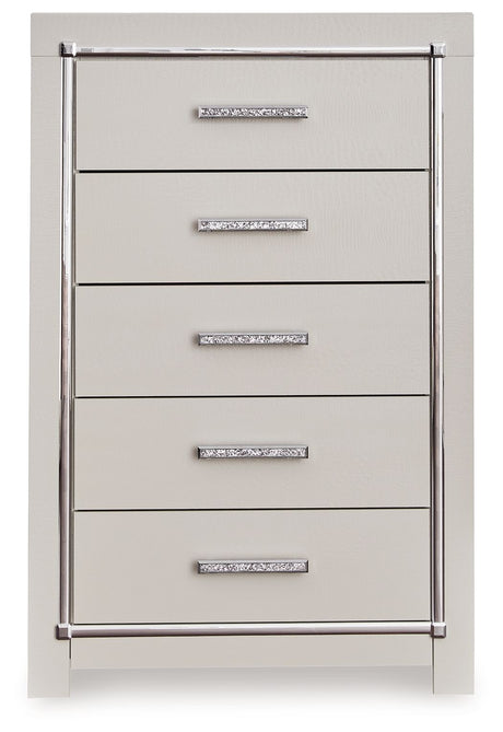Zyniden - Five Drawer Chest - Silver