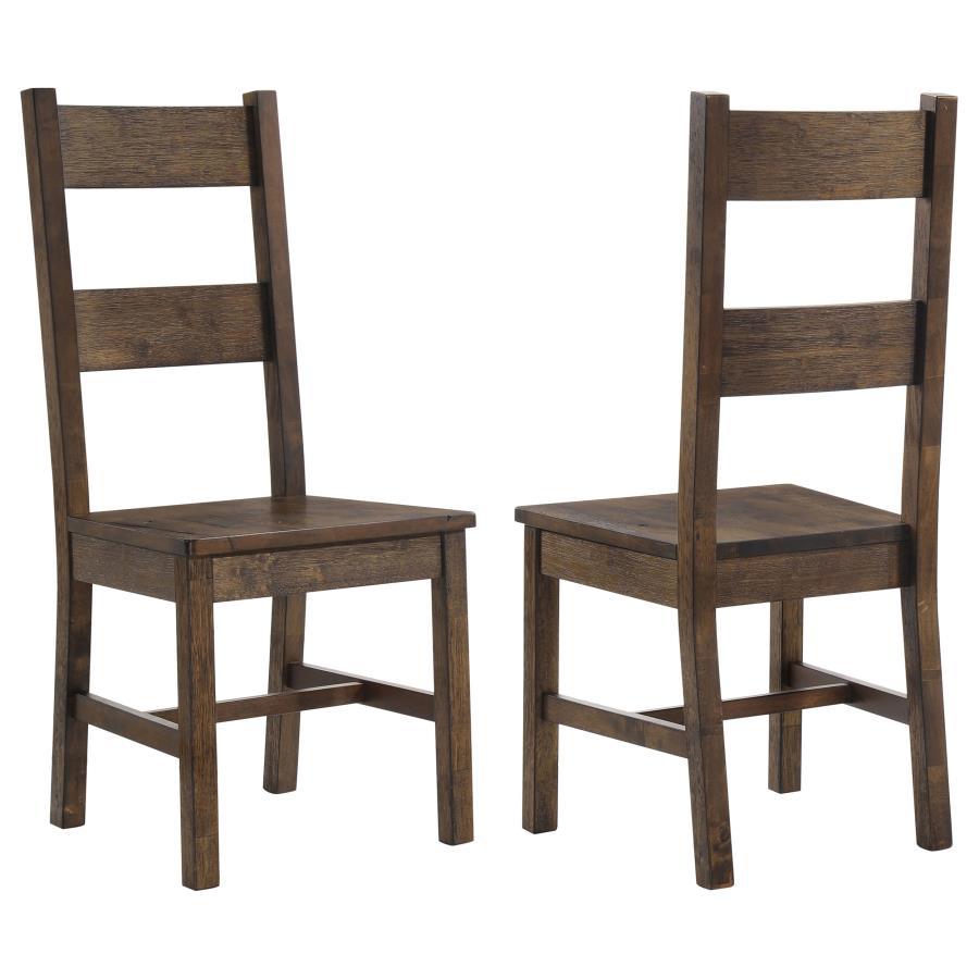 Coleman Dining Side Chair Set of 2 in Rustic Golden Brown – Farmhouse Style Wooden Chairs with High Back for Traditional & Transitional Dining Rooms