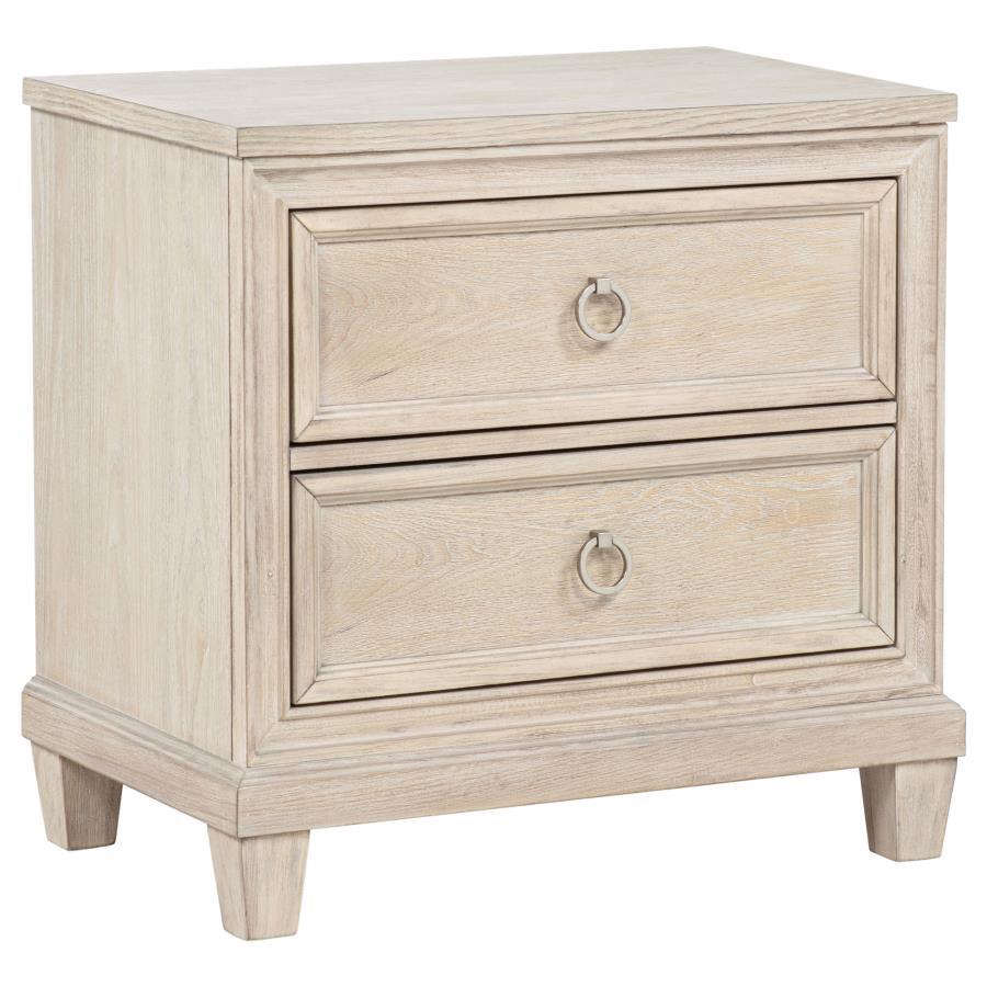 Pembroke - 2-Drawer Nightstand Bedside Table - Washed Oak