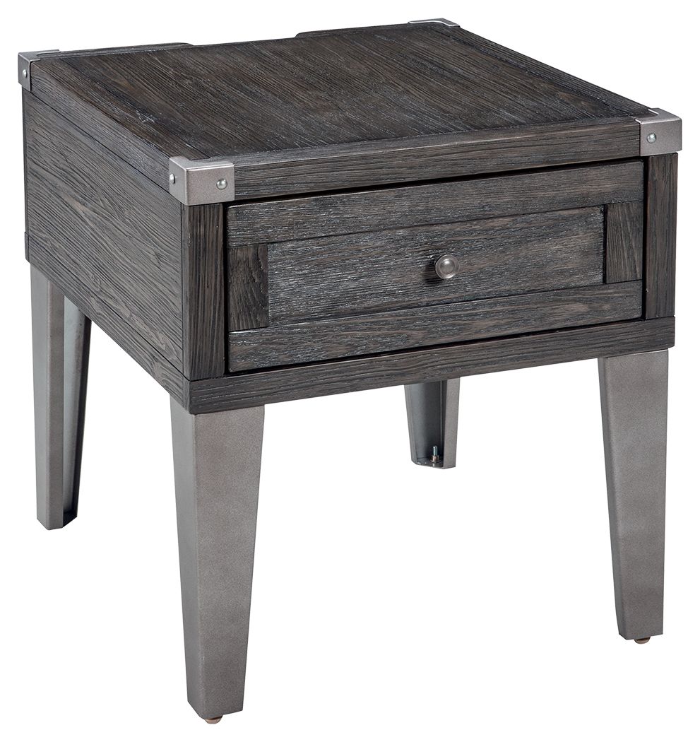 Todoe - Rectangular End Table - Dark Gray
