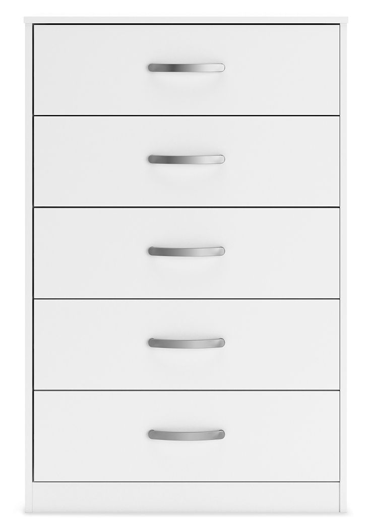 Flannia - Five Drawer Chest - 46" Height - White