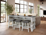 Stone - Sofa Table With Shelf - Antiqued Ivory / Weathered Gray
