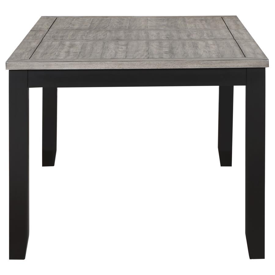 Elodie Rectangular Extension Leaf Dining Table – Black Finish, 60–78" Expandable Top, Durable Asian Hardwood & Acacia Veneer, Modern Functional Design
