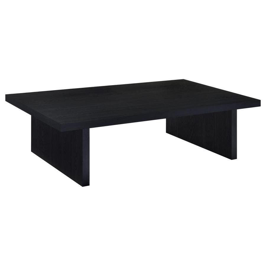 Max Rectangular Engineered Laminate Coffee Table – Black Modern Center Table with Scratch-Resistant Surface, Minimalist Living Room Accent Table