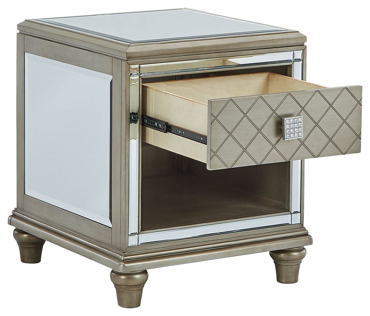 Chevanna - Rectangular End Table - Platinum