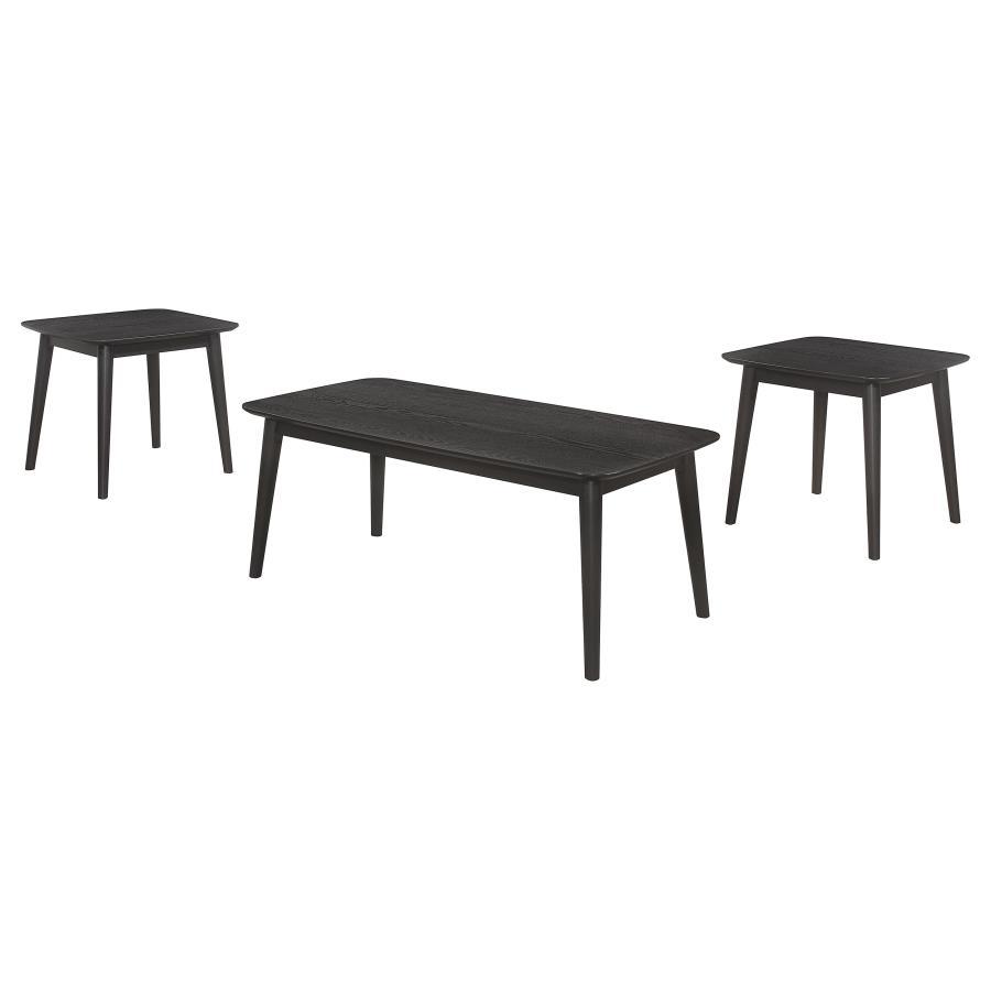Radley 3-Piece Rectangular Coffee Table Set – Black Faux Marble Top, Solid Wood Base, High-Pressure Laminate, Modern Living Room Accent