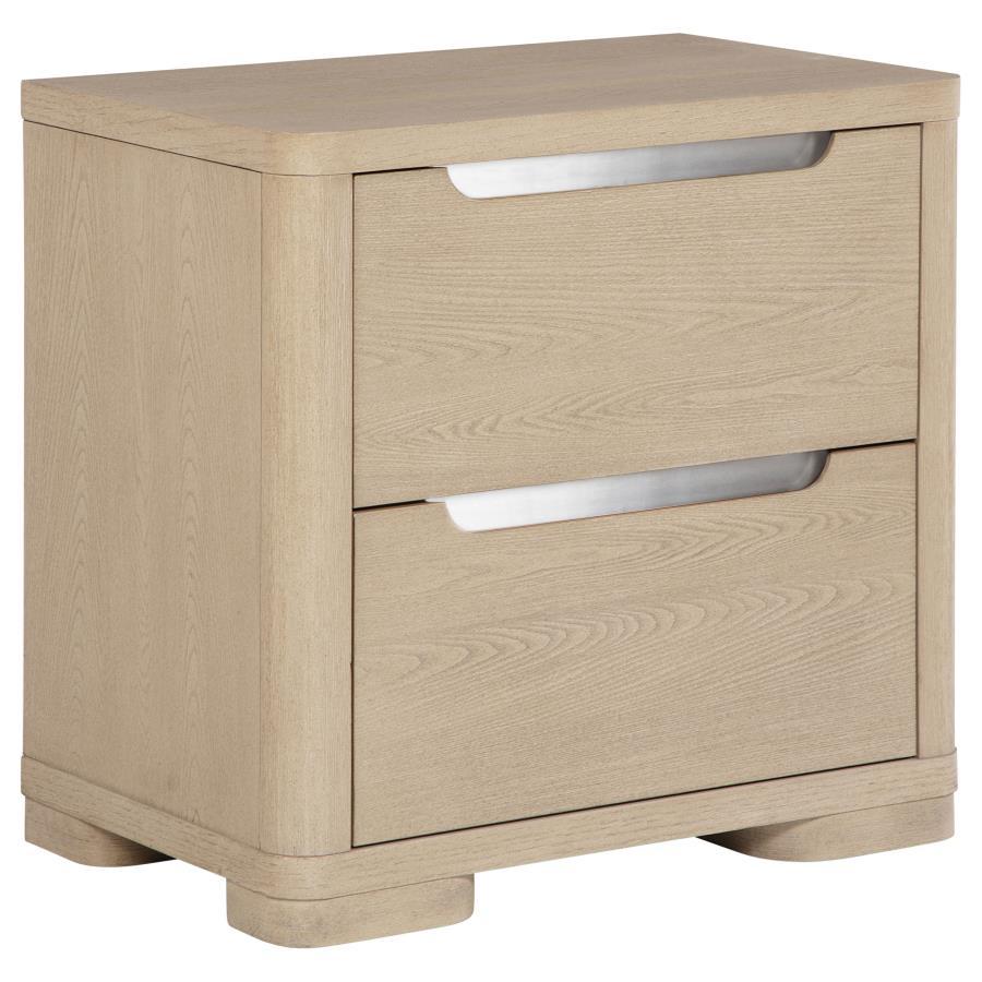 Ladera - 2-Drawer Nightstand Bedside Table - Light Elm