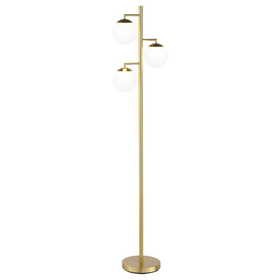 Sena Spherical Bulb Tree Metal Floor Lamp – Gold Modern Standing Lamp with Multiple Bulbs for Living Room, Bedroom, or Office Lighting