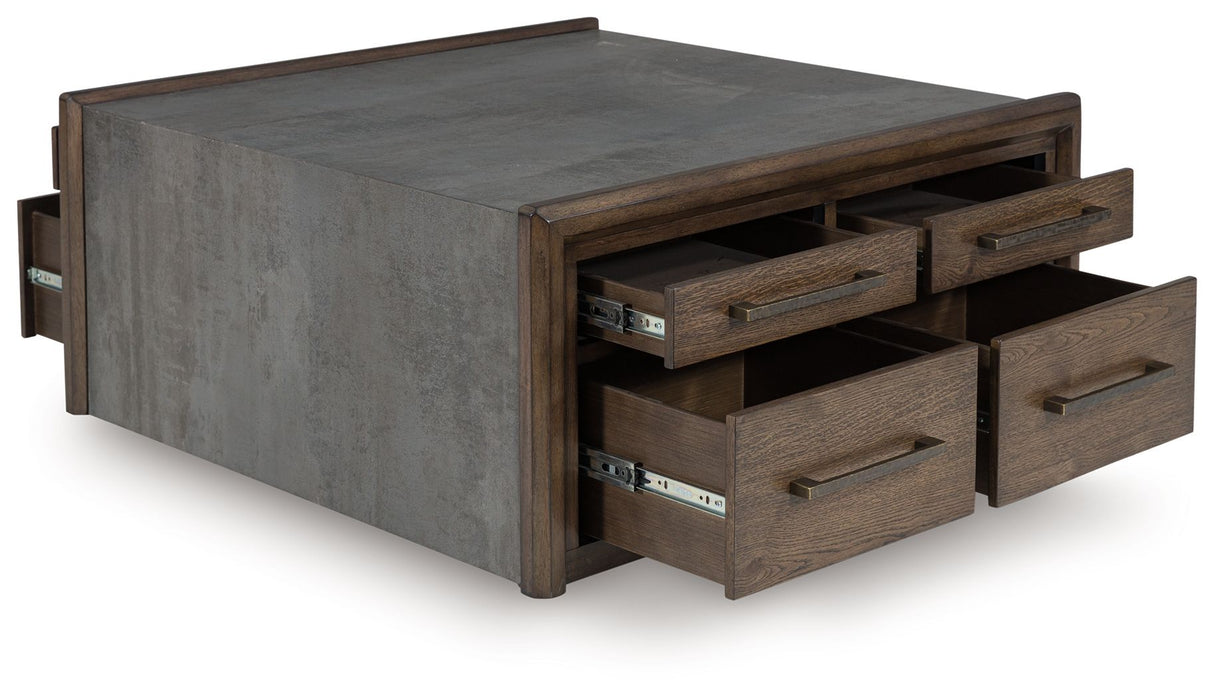 Kallenny - Square Cocktail Table - Brown / Gray