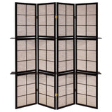 Iggy - 4-Panel Room Divider Folding Shoji Screen - Cappuccino