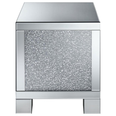 Gillian - Square End Table - Silver And Clear Mirror