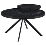 Briggs - Round Marble Printed Glass Top Coffee Table