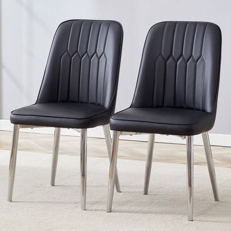 Modern 2 Dining Chairs Wit Metal Legs For Kitchen