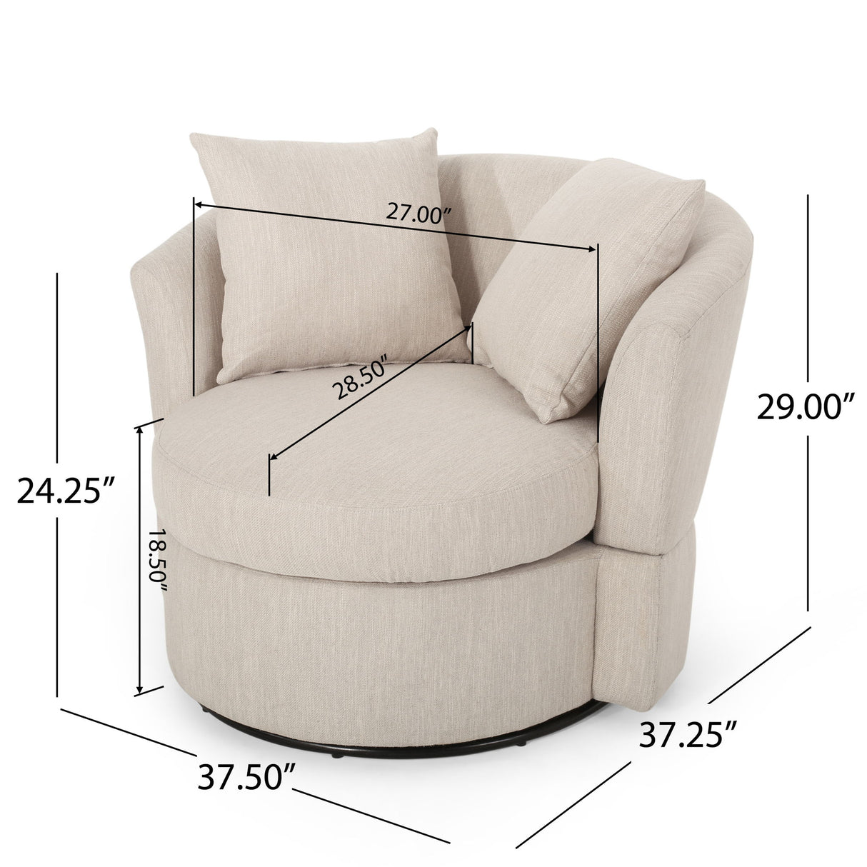 Swivel Club Chair With Circular Design