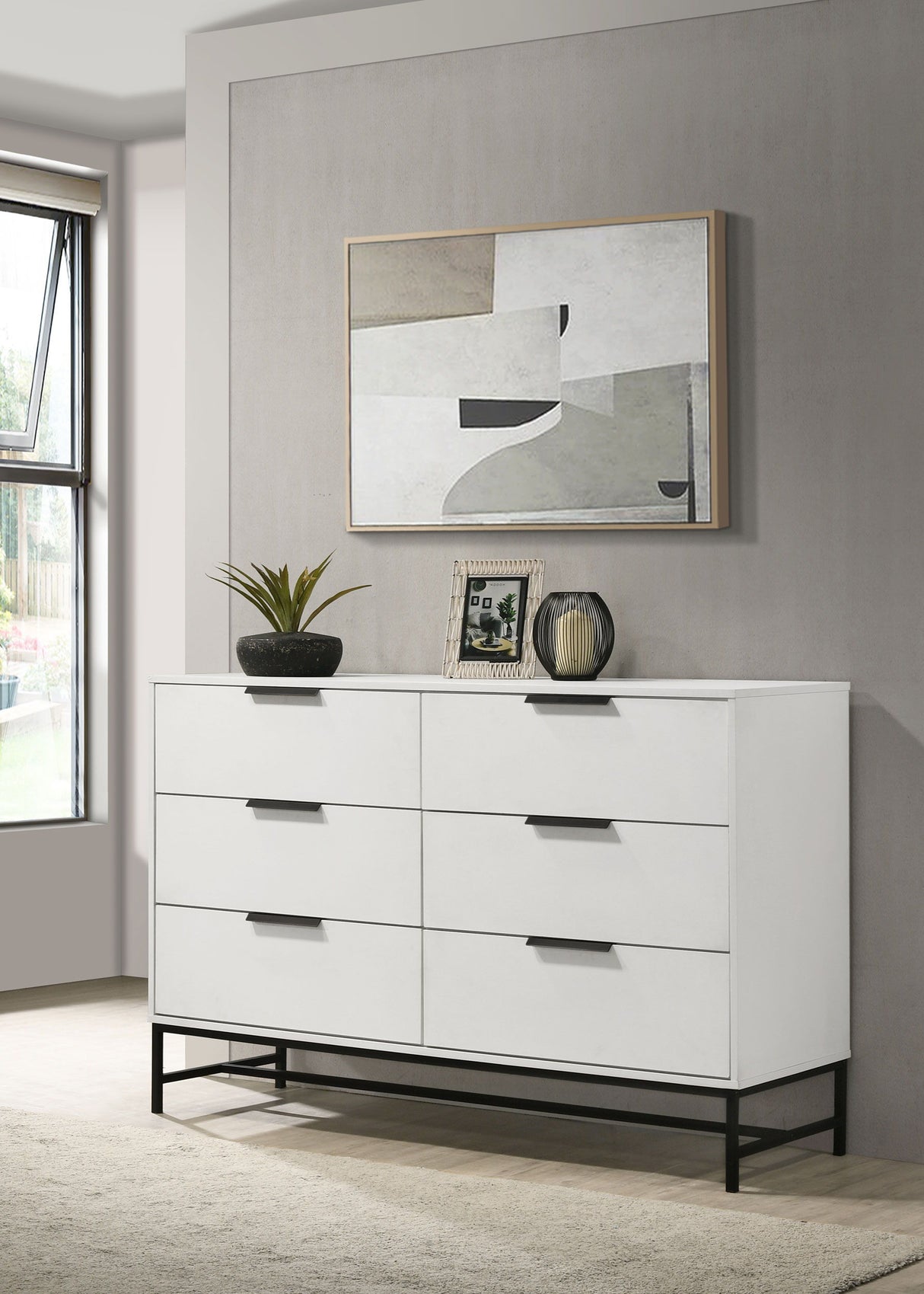 Sonora - 6-Drawer Bedroom Dresser - White