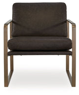 Bradett - Dark Brown / Gold Finish - Accent Chair