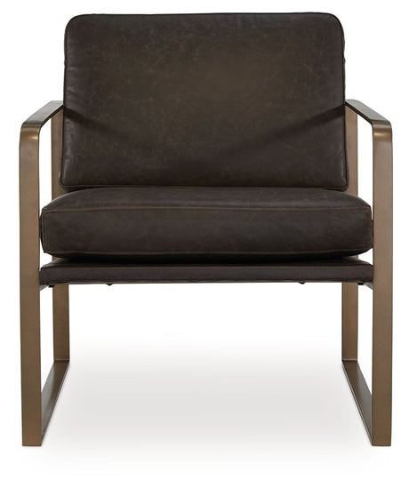 Bradett - Dark Brown / Gold Finish - Accent Chair