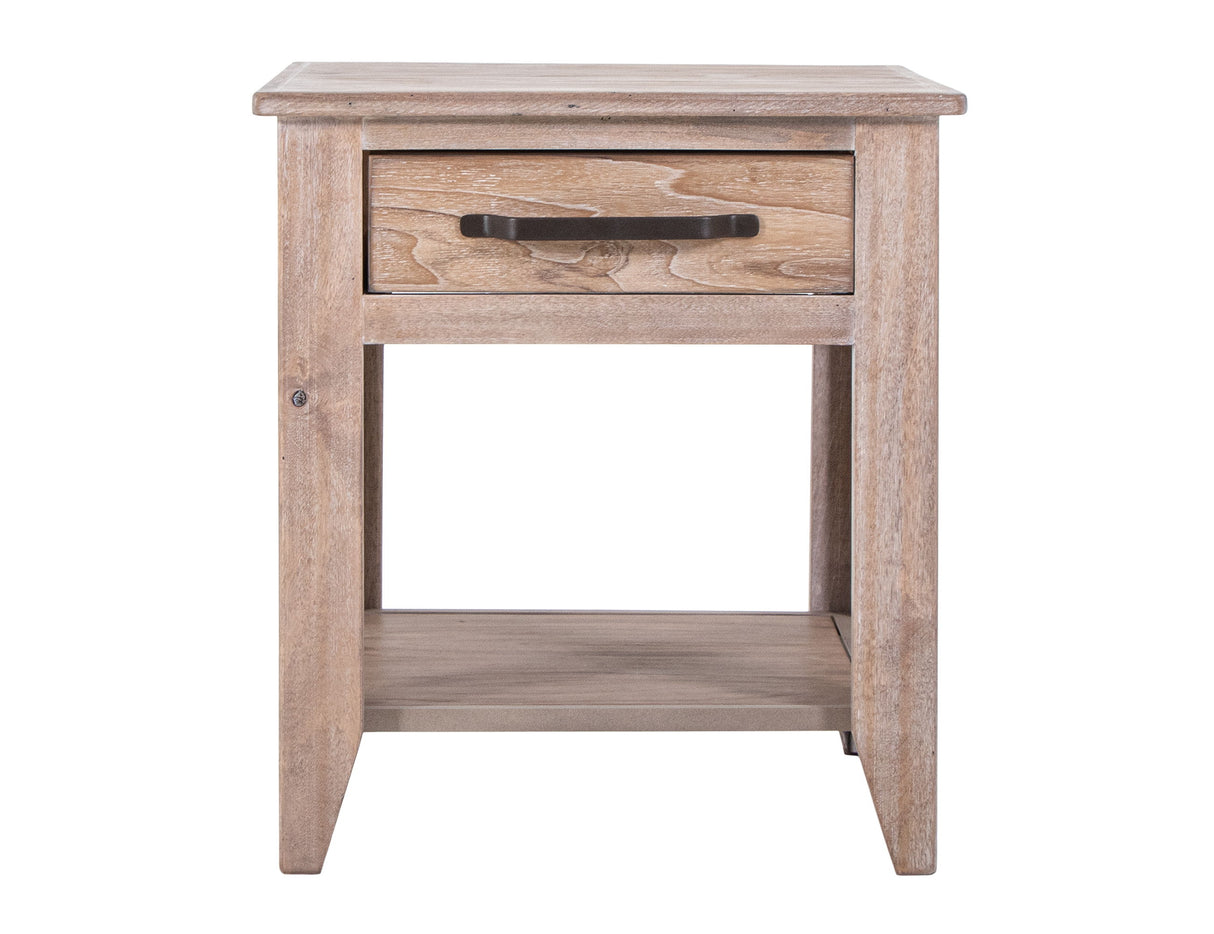 White Teak - End Table - Ivory White