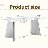 Luxurious Dining Table With Stainless Steel Butterfly Legs, Scratch & Heat Resistant