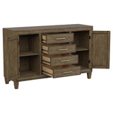 Matisse - 4-Drawer Dining Sideboard Buffet Cabinet With Rattan Cabinet Doors - Brown