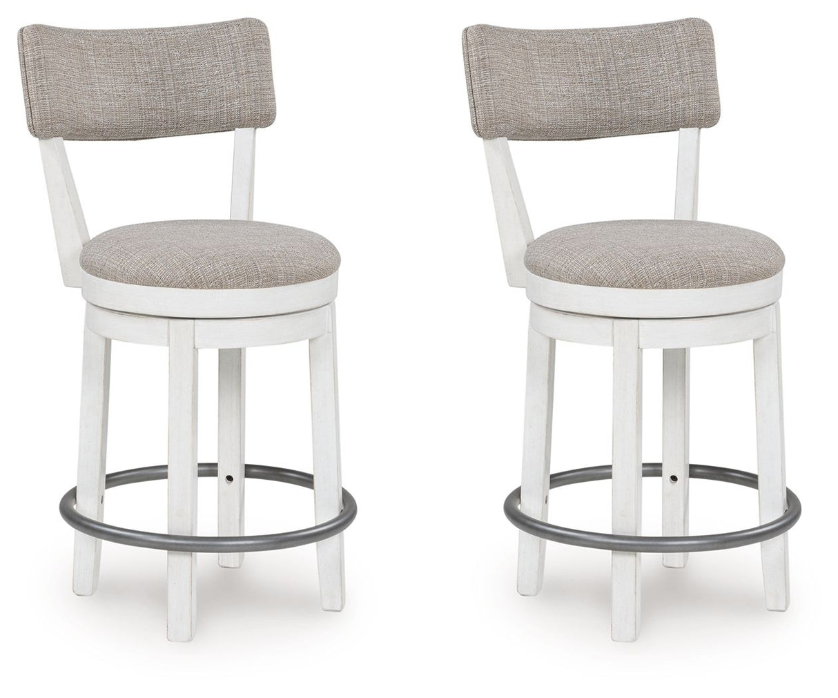 Robbinsdale - Antique White - Upholstered Swivel Barstool (Set of 2)