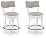 Robbinsdale - Antique White - Upholstered Swivel Barstool (Set of 2)