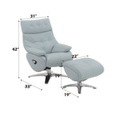 Janella - Motion Accent Chair With Swivel & Ottoman - Babyblue