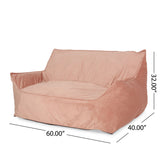 Fila - Velveteen Oversized Seater Bean Bag Chair With Armrests